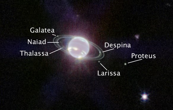 Neptuno anillos satelites nombres Nasa James Webb Telescope