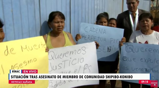 nativos Lima protestan contra venezolano asesino Cantagallo mar 2024