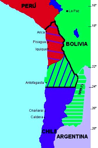 borders bolivia chile peru before and after pacfic war of 1879 sp