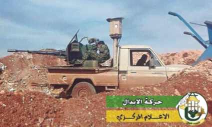 camioneta artillera siria