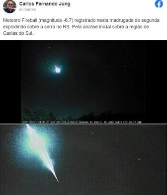 meteorito Brasil 12 segundos ago 2021