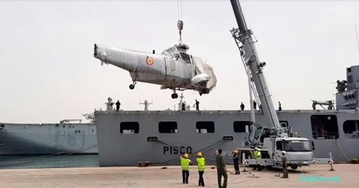 helicopteros chatarra Sea King Espana 2023 nave Pisco