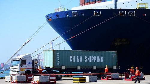 camion contenedor puerto Shandong