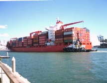 container ship port