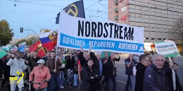 protesta energia Rusia nord stream Magdeburg oct 2022