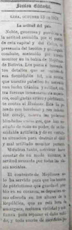Angamos El Peruano 15 oct 1879