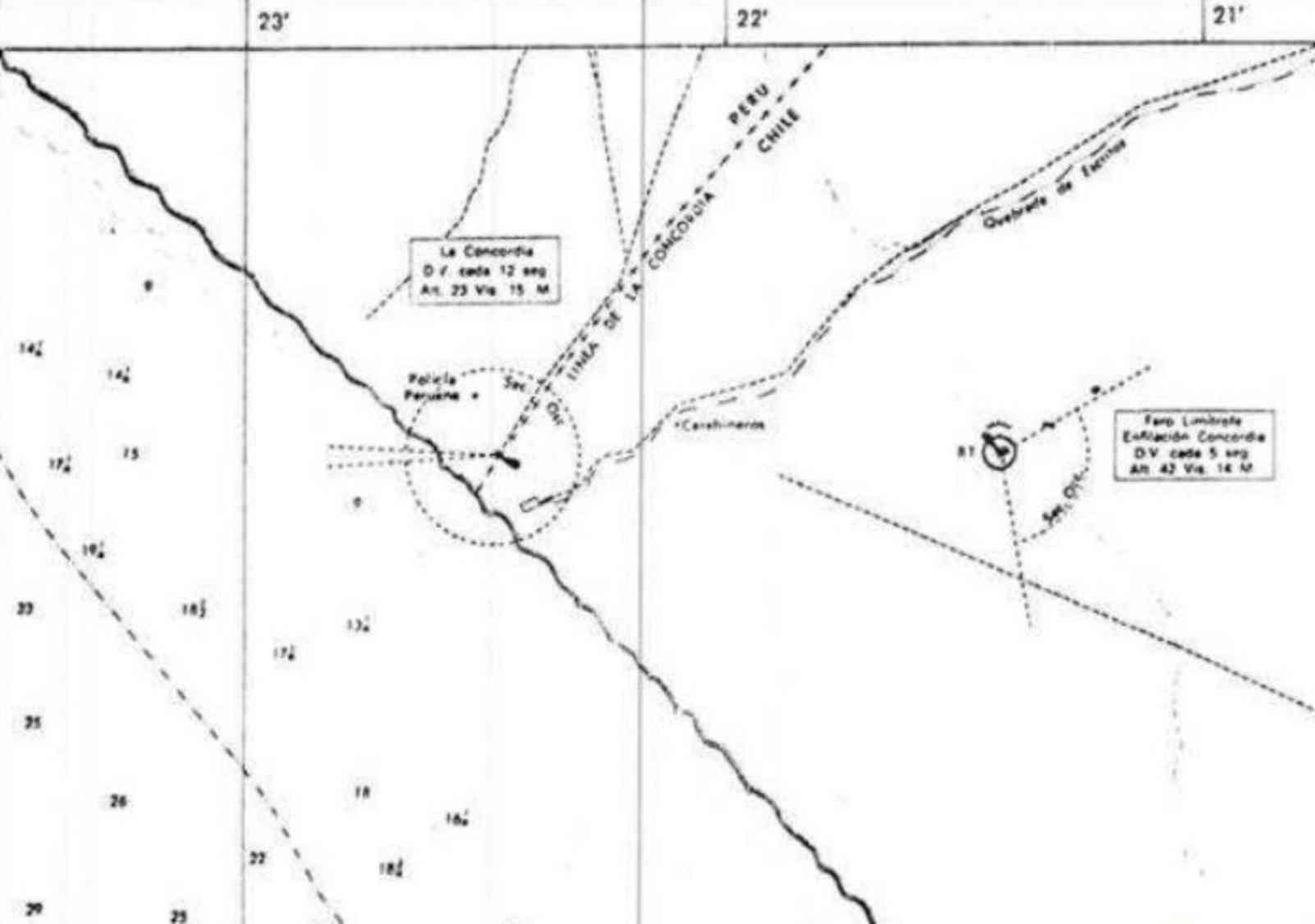 Concordia carta nautica chile1973