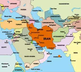 mapa iran region