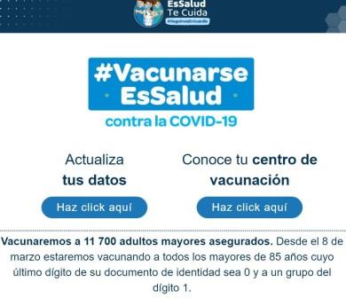 vacunacion actualizacion Essalud