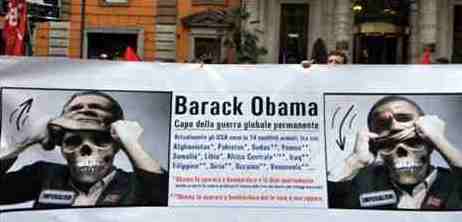Barack Obama mascara protesta