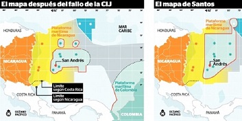 mapa delimitacion nicaragua
